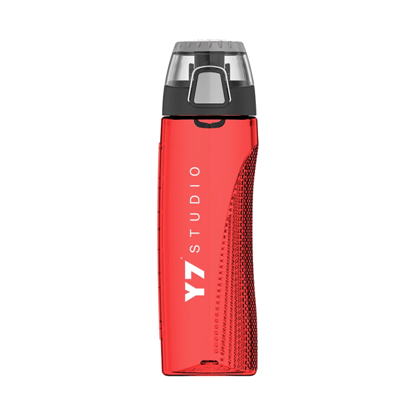 24 oz. custom sports hydration bottle with logo and flip-top lid