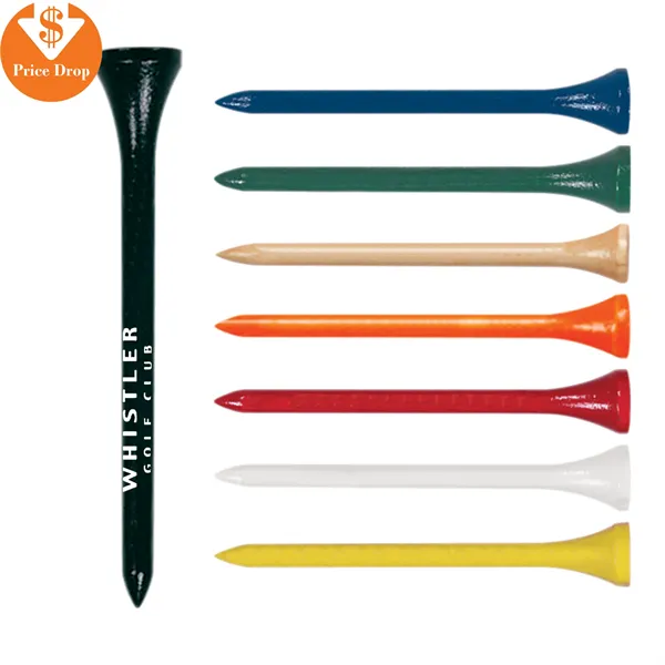 Branded golf tees with custom text in bulk.