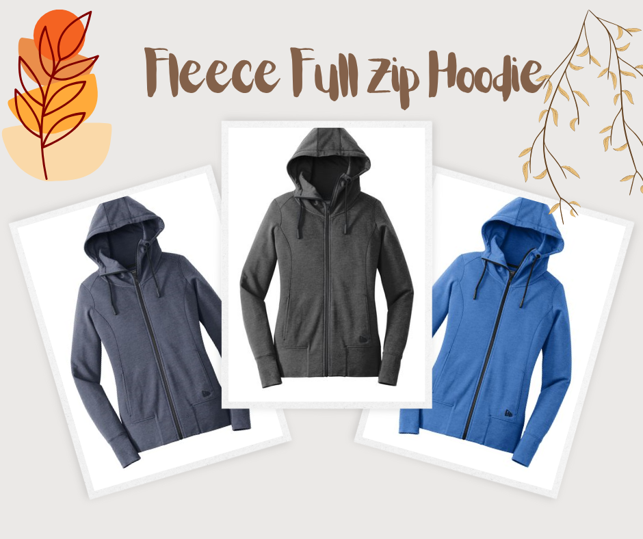 New Era Ladies Tri‑Blend Fleece Full‑Zip Hoodie