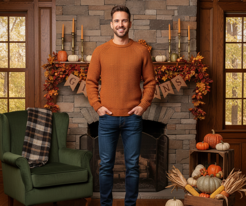The Look: Crewneck Sweater + Dark Wash Jeans