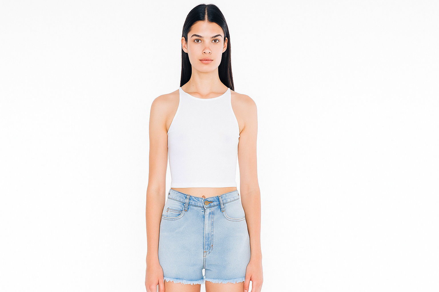 The Apparel Pro - Ladies' Cotton Spandex Sleeveless Crop Top