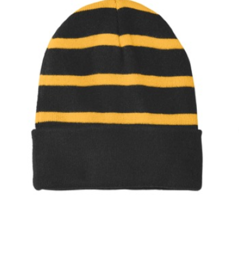 Sport-Tek Striped Beanie with Solid Band