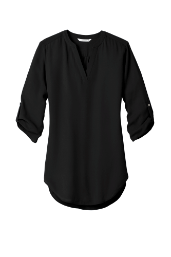Classic Black: Port Authority Ladies 3/4-Sleeve Tunic Blouse