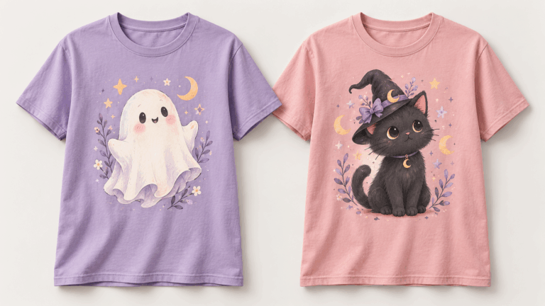 Cute Ghost, Black Cat and Witchy Shirts